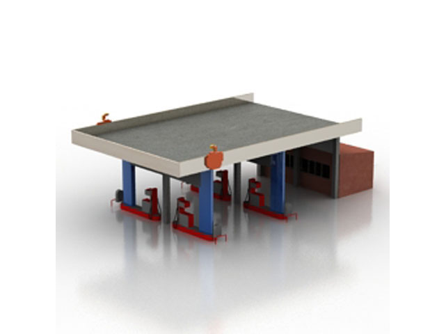 Free Gas station N73 3D model For Architecture 3Ds Max Model Download
